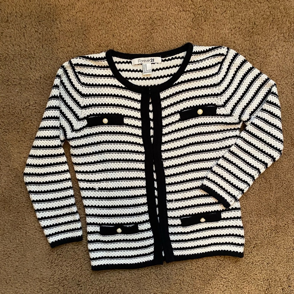 Black and white cardigan